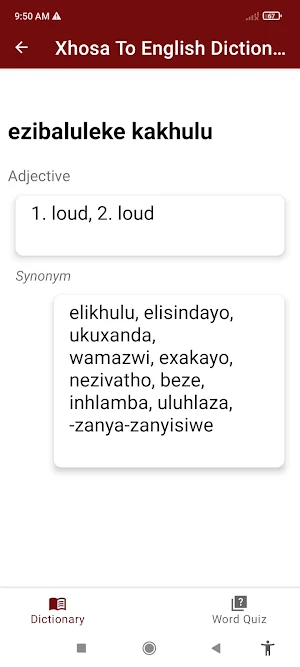 Xhosa To English Dictionary Screenshot 1