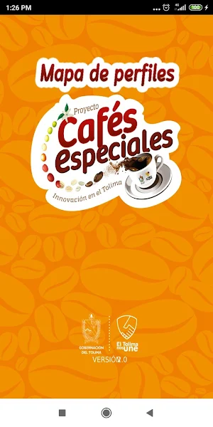 Cafés especiales - Mapa de perfiles Screenshot 0