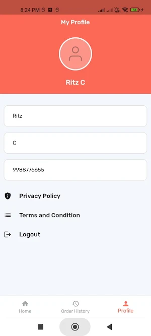 Ritz delivery Screenshot 1