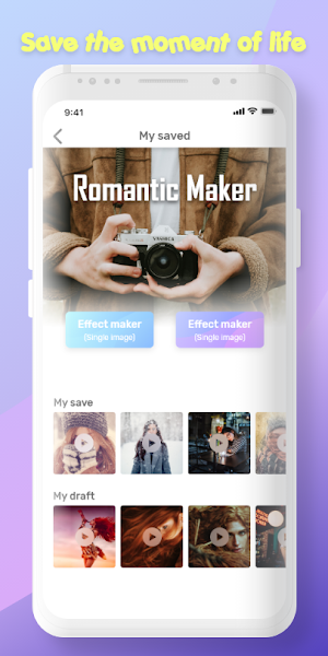 Romantic effects, photo video maker with music Screenshot 0