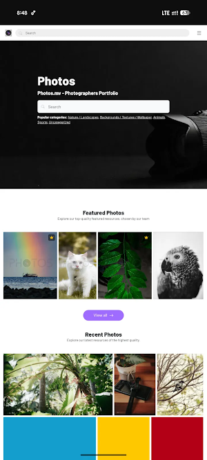 Photos Photographers Portfolio Screenshot 2
