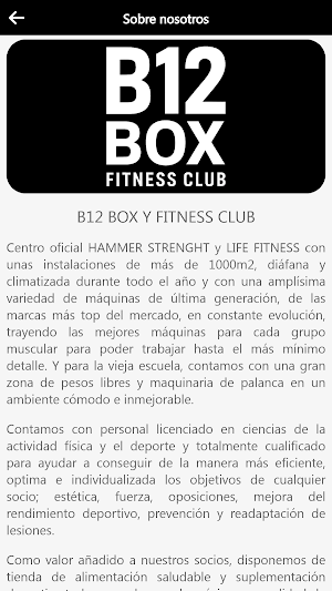 B12 BOX Y FITNESS CLUB Screenshot 2