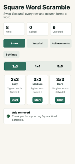Square Word Scramble Screenshot 0