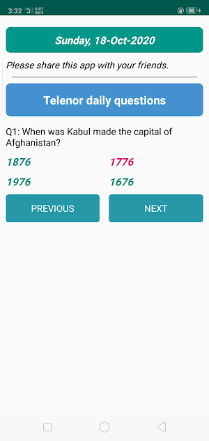 Telenor quiz : Telenor daily questions/answers Screenshot 0