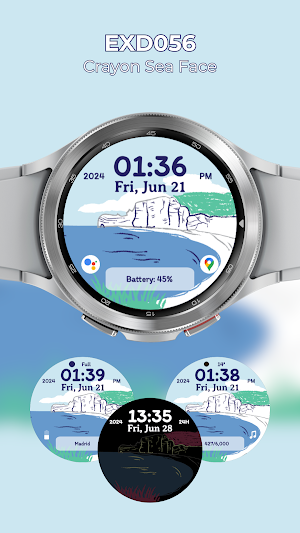 EXD056: Crayon Sea Watch Face Screenshot 0