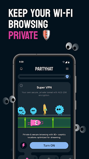 Partyhat: VPN & Mobile Privacy Screenshot 1