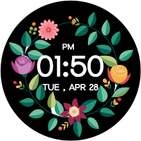 Floral Wreath MinimalWatchFace