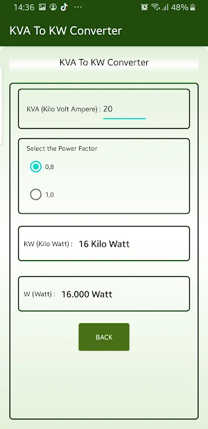 Easy Electric Calculator Screenshot 2