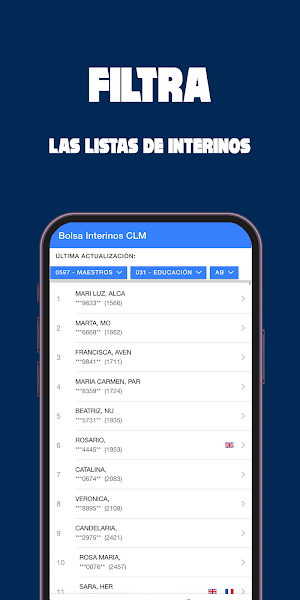 Bolsa Educación Interinos CLM Screenshot 2