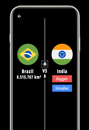 Higher or Lower : Country Area Screenshot 1