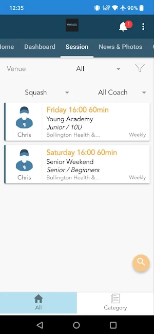 INSPIRE Squash Academy Screenshot 3