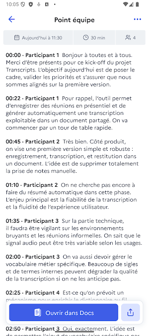 Assistant Transcripts Screenshot 3