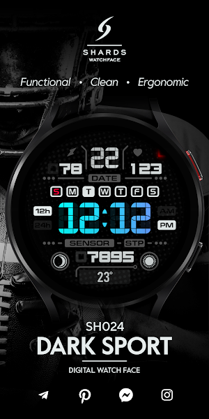 SH024 Watch Face, WearOS watch Screenshot 0