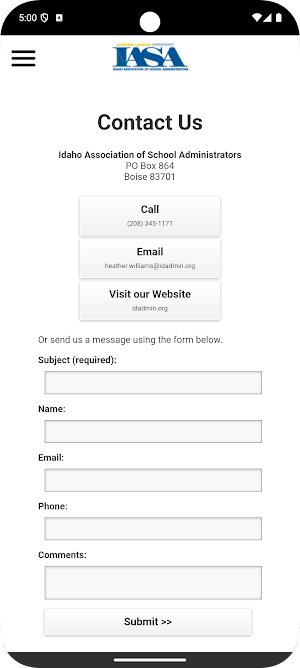 IASA, Idaho School Admin Screenshot 2
