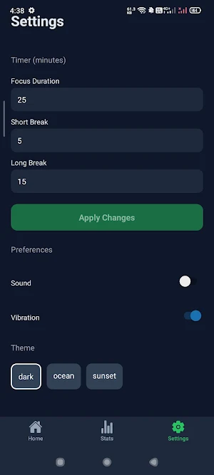 FocusNest Pomodoro Focus Timer Screenshot 2