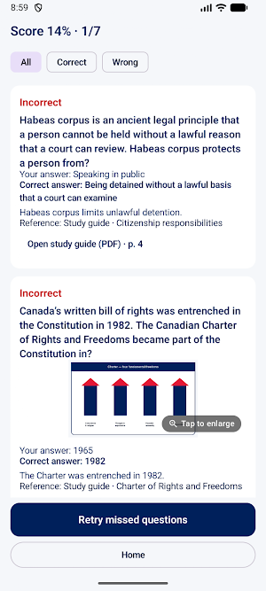 Canadian Citizenship Test 2027 Screenshot 2