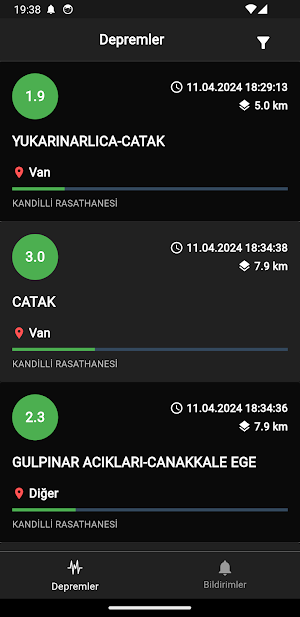 Deprem Bildirim Screenshot 1