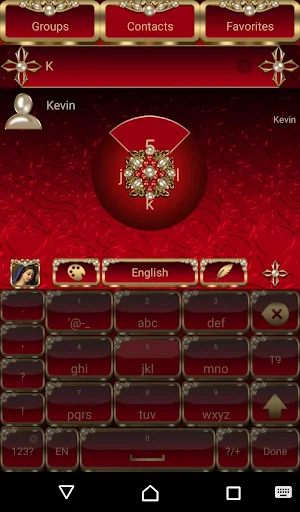 Virgin Mary Red Go Keyboard theme Screenshot 2