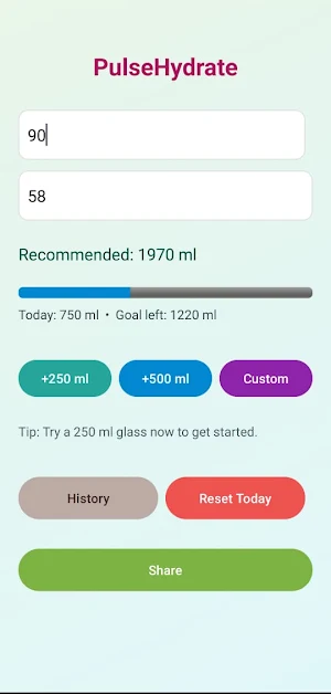 PulseHydrate Screenshot 2