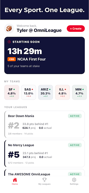 OmniLeague: Fantasy Sports Screenshot 0