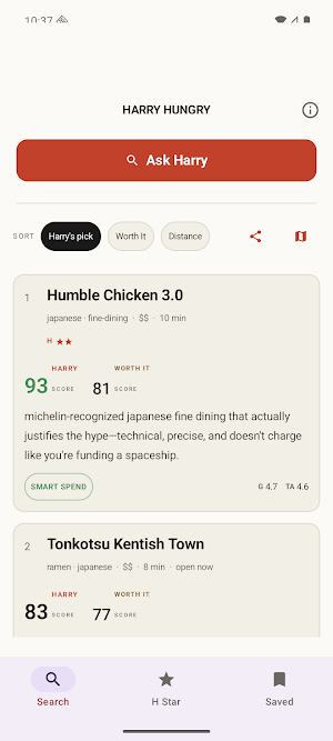 Harry Hungry: Where to Eat Screenshot 2