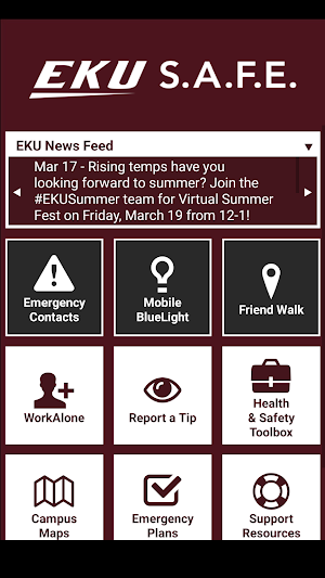 S.A.F.E. - Safety App for EKU Screenshot 0