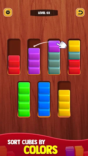 Color Sort Game Wood Puzzle 3D Screenshot 0