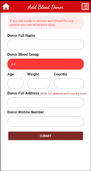 Blood Donation Screenshot 1