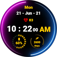 Neon Blue Pink Watch Face