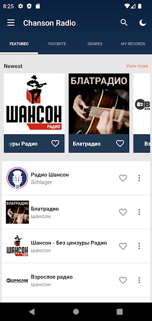 Chanson Radio - Russian Songs Screenshot 1