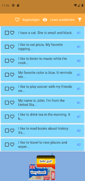 Englisch lernen - Sätze lesen Screenshot 0