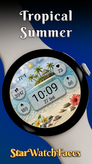 Tropical Summer WearOS face Screenshot 0