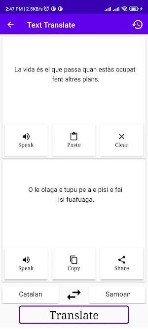 Catalan To Samoan Translator Screenshot 1