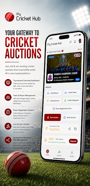 My Cricket Hub – Auction App Screenshot 2