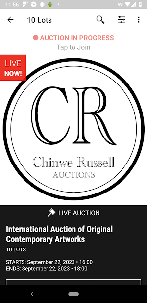 Chinwe Russell Auctions Screenshot 1