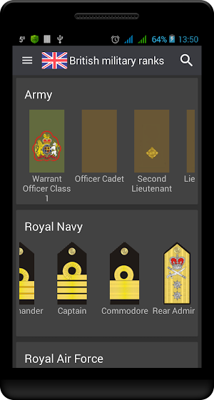British military ranks Screenshot 0
