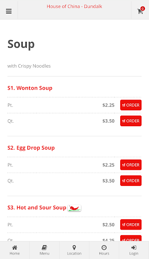 House of China Dundalk Online Ordering Screenshot 2