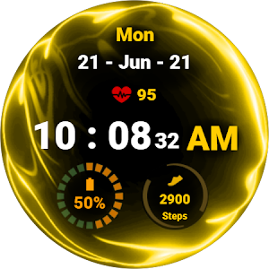 Fluid Yellow Watch Face Screenshot 2