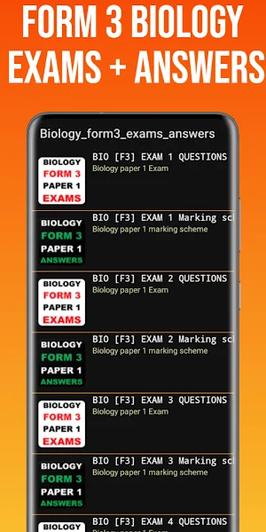 Form 3 Biology Exams + Answers Screenshot 1