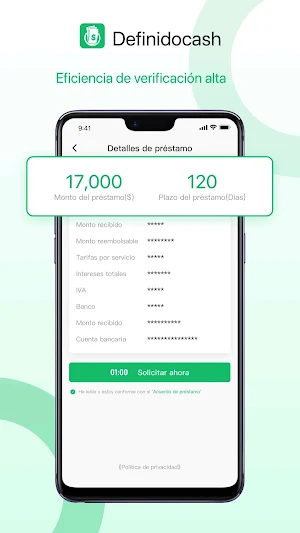 Definidocash-Préstamo en linea Screenshot 3