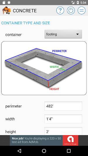 Concrete Calculator Free Screenshot 1
