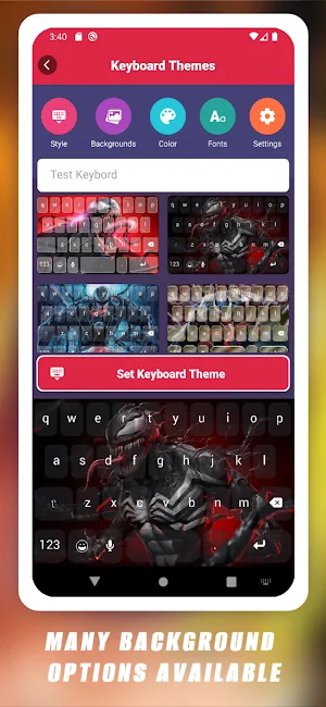 Venom Keyboard Theme Screenshot 3