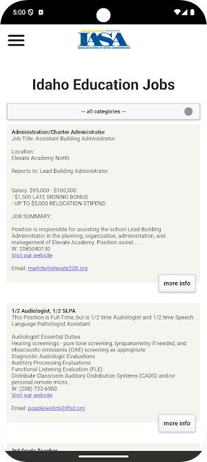 IASA, Idaho School Admin Screenshot 1