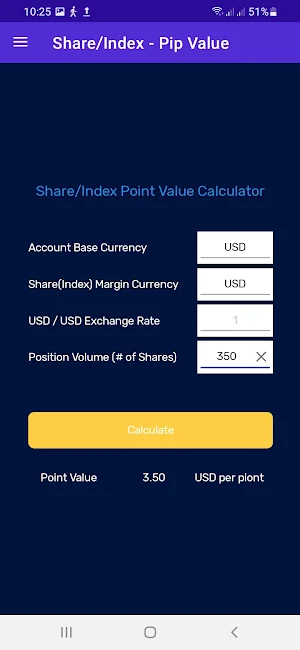 Pip Value Calculator Screenshot 2