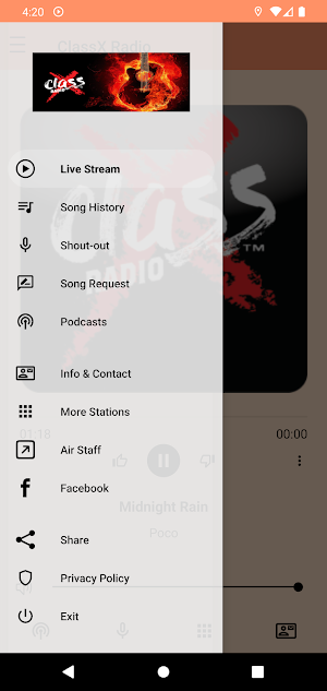 ClassX Radio Mobile Screenshot 1