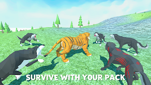🐺 Wolf vs 🐯 Tiger Simulator: Wild Family Animals Screenshot 0