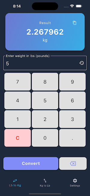 lbs to kg Converter Screenshot 0
