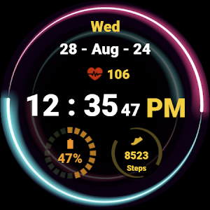 Neon Green Pink Watch Face Screenshot 3