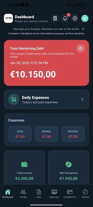 ITM : Family Budget Manager Screenshot 0