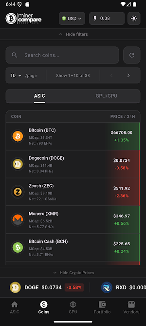MinerCompare Screenshot 3